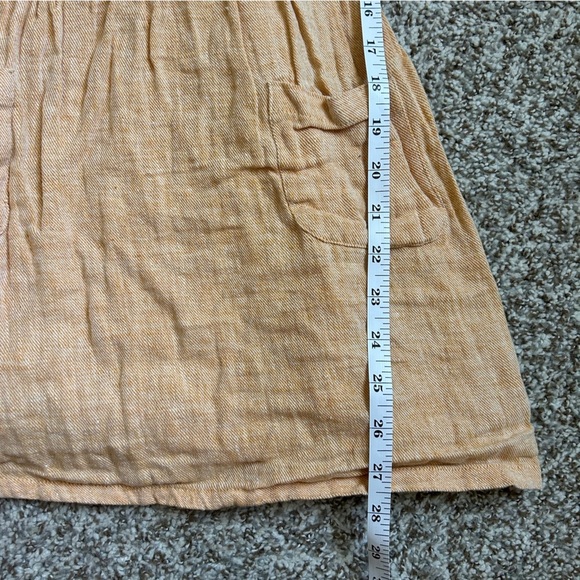 🦋Linen Blend Yellow Tan Sleeveless Mini Dress Casual Summer Neutral XS - Picture 5 of 5